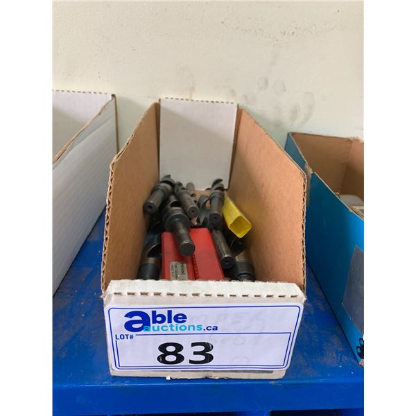 BOX OF MACHINIST TOOLS-ASSORTED 1/2" SHANK QUALITY DRILL BITS