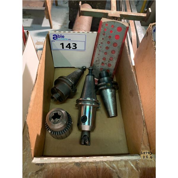 GROUP OF 3 CAT 40 TOOL HOLDERS - 1" HOLDER/END MILL HOLDER/1 FACE MILL HOLDER