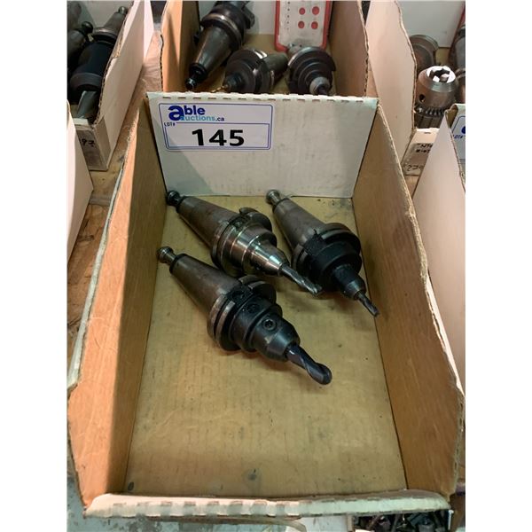 GROUP OF 3 CAT 40 TOOL HOLDERS - 1/4" END MILL/1/2" END MILL/END MILL HOLDER