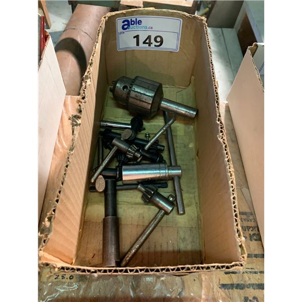 DRILL CHUCK AND ASSORTMENT OF JACOB CHUCK KEYS