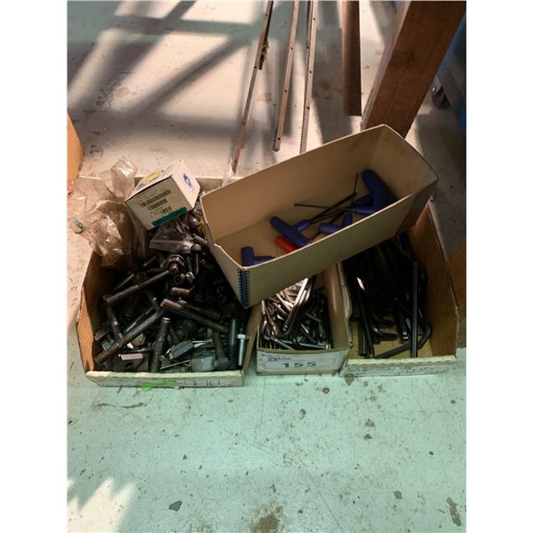 ASSORTED MACHINE CLAMP BOLTS AND ALLEN KEYS