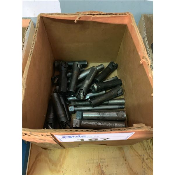 ASSORTED INSERT END MILL CUTTERS AND MT SHANKS