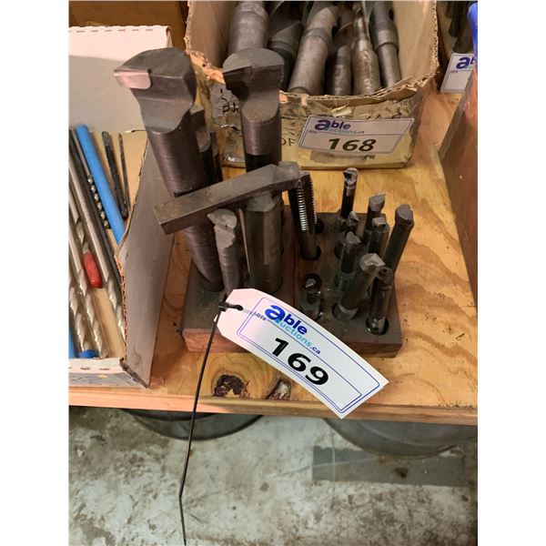 ASSORTED BORING BARS WITH 2 WOODEN HOLDERS