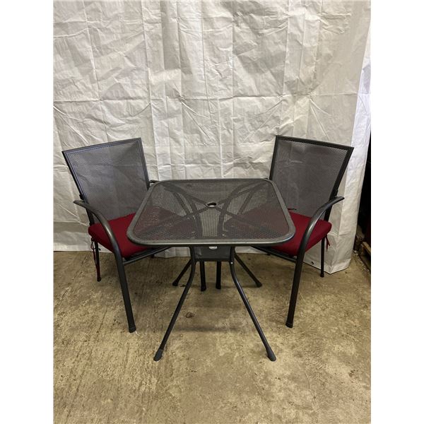 Patio Table With Umbrella And Set Of 3 Matching Chairs