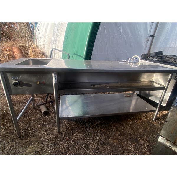 Halbar Stainless Commercial Kitchen Food Prep And Sink Counter 85L x 32D x 36H