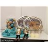 Image 1 : FLAT OF TEAL AND GOLD XMAS DECOR