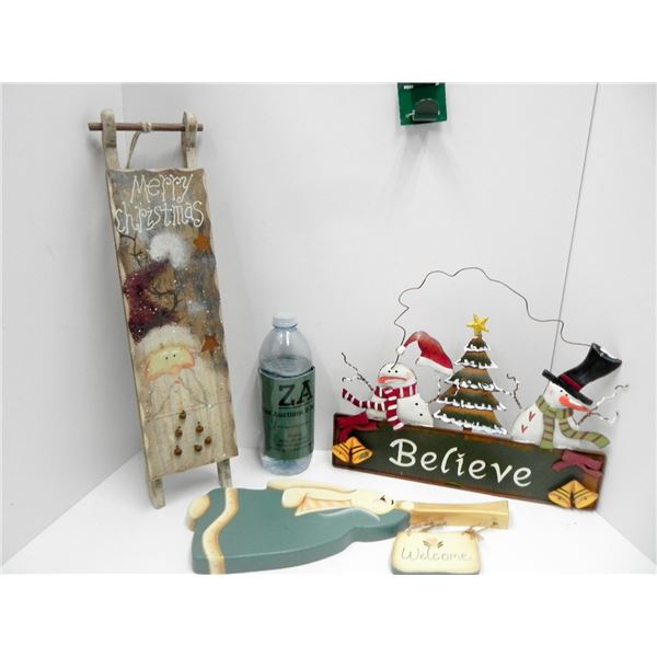 LOT  OF ARTISIAN LIKE CHRISTMAS WALL DECOR