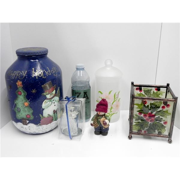 LOT OF BREAKABLE XMAS DECOR (GLASS OR CRYSTAL ANGEL)