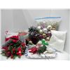 Image 1 : PINE CONES, WREATH, CONFETTI SNOW, PICKS, PLATE,BALLS +++