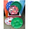 Image 1 : BOX CHOCK FULL OF HOLIDAY SERVING PLATES AND PLATTERS