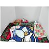 Image 2 : STUNNING QUILTED WALL HANGING, HANDMADE  ORNAMENTS, TOWEL, RUNNER AND SCARVES