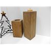 Image 2 : 2X METAL VOTIVE CANDLE HOLDERS, WOODEN CANDLE HOLDERS +