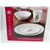4 PIECE SETTING CHRISTMAS HOLLY STONEWARE DINNERWARE SET