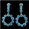 Image 1 : Natural Blue Apatite Blue Opal Earrings