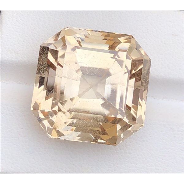 Natural Very Light Asscher Champagne Topaz 34.50 Cts