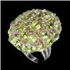 Image 2 : Natural Green Peridot & Sapphire Ring