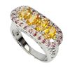 Image 2 : Natural Citrine  Rhodolite Garnet Sapphire Ring