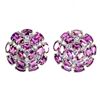 Image 1 : Natural Rhodolite Garnet  & Tanzanite Earrings