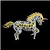 Image 1 : Natural  Tanzanite Chrome Diopside Unicorn Brooch