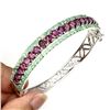 Image 2 : Natural Rhodolite Garnet & Green Emerald Bangle