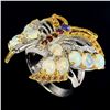 Image 2 : Natural Opal Tanzanite Garnet Sapphire Butterfly Ring