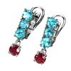 Image 2 : Natural Pigeon Blood Ruby & Paraiba Apatite Earrings