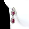 Image 2 : Natural Pigeon Blood Red Ruby White Topaz Earrings