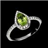 Image 2 : Natural Unheated Pear Green Peridot Ring