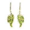 Image 2 : Natural Chrome Diopside Leaf  Earrings