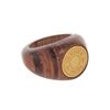 Image 2 : Hermes Dark Brown and Gold Wood Metal Selle Ring