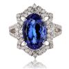 Image 1 : 5.00 ctw Tanzanite and 1.32 ctw Diamond Platinum Ring
