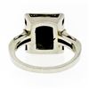 Image 7 : Antique Art Deco 14K White & Rose Gold Black Onyx Etched Milgrain Filigree Ring