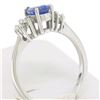Image 6 : 14K White Gold .93 ctw Pear Cut Solitaire Tanzanite & Round Diamonds Accents Rin