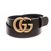 Image 1 : Gucci Black Calfskin Marmont GG Belt