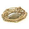 Image 3 : Vintage 14k Yellow Gold LARGE Filigree Open Frame Smokey Topaz Brooch Pendant