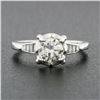 Image 2 : Antique Art Deco 14k Gold 0.97 ctw Old European Baguette Diamond Engagement Ring