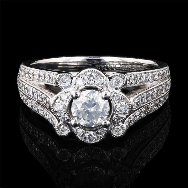 0.54 ctw SI3 CLARITY CENTER Diamond Platinum Ring (1.28 ctw Diamonds) EGL USA CE