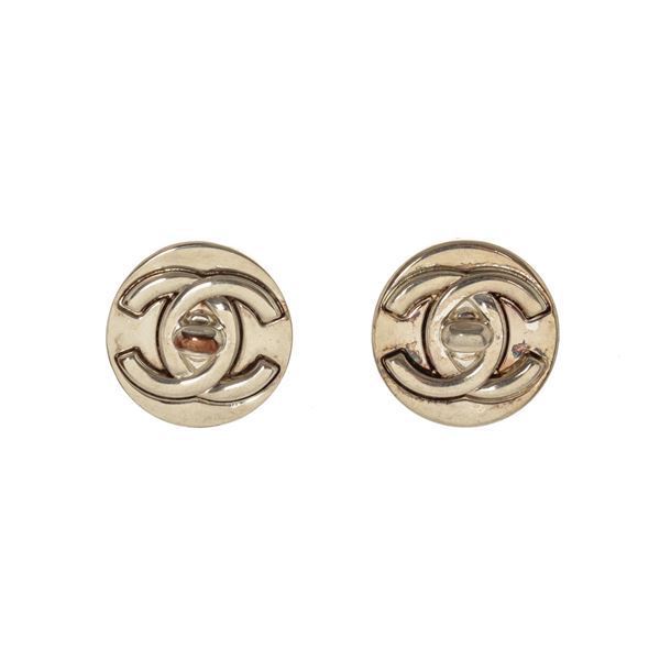 Chanel Round CC Logo Earrings