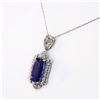 Image 3 : 7.90 ctw Tanzanite and 0.95 ctw Diamond Platinum Pendant (GIA CERTIFIED)