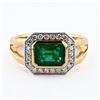 Image 1 : 1.52 ctw Emerald and 0.25 ctw Diamond 18K White and Yellow Gold Ring