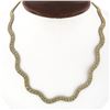 Image 1 : Italian 14k Gold 17.5" Wavy 3 Row Popcorn Link Necklace W/ Safety Clasp Latch