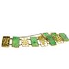 Image 5 : Antique 14k Solid Gold Chinese Large Hand Carved Jade WIDE Link Bracelet