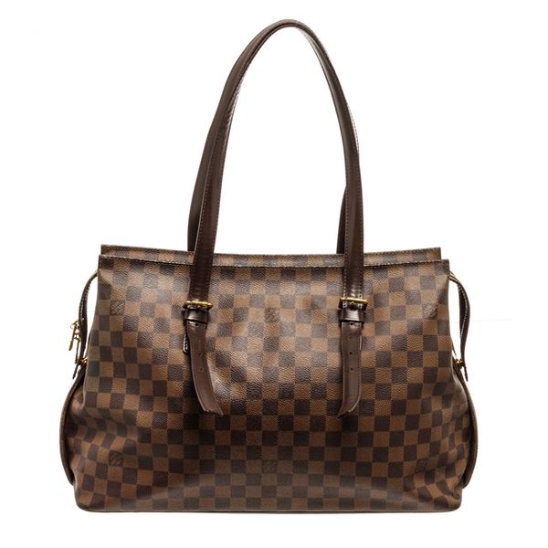 Louis Vuitton Damier Ebene Canvas Leather Chelsea Tote Bag