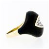 Image 5 : Vintage 18k Yellow Gold Diamond Wide Eye Shaped Black Enamel Dome Cocktail Ring