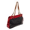Image 3 : Chanel Black Red Lambskin Leather Matelasse Chain Shoulder Bag