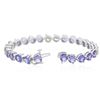 Image 3 : 14KT White Gold 14.60 ctw Tanzanite and Diamond Bracelet