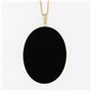 Image 5 : Vintage 14k Yellow Gold Black Onyx Carved Mother Of Pearl Cameo Pendant Necklace