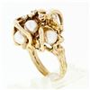 Image 8 : Vintage 14k Yellow Gold 0.15 ctw Round Diamond & 6mm Pink Pearl Statement Ring