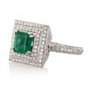 Image 2 : 1.49 ctw Emerald and 1.28 ctw Diamond 14K White Gold Ring