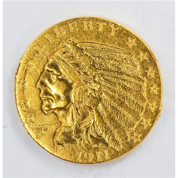 1911 $2.5 Indian Head Quarter Eagle Gold Coin C
